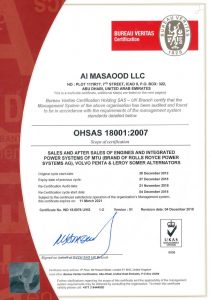 Al Masaood LLC OHSAS 18001:2007 Certificate